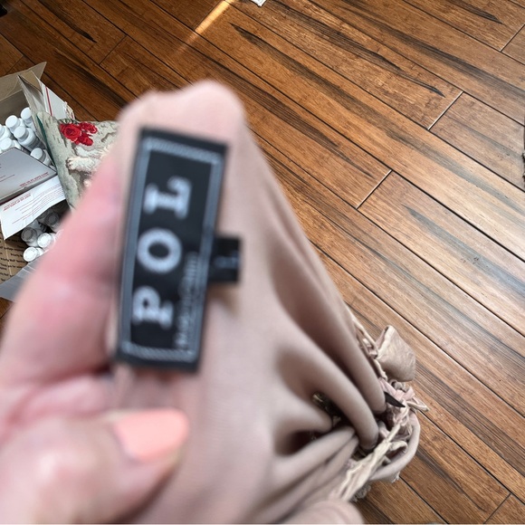 POL Tan Asymmetrical Tie Front Tunic - Picture 5 of 6